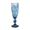 Taça de Champanhe de Vidro Espesso Estilo Europeu Vintage Taça de Vinho Tinto com Relevo Doméstica Taça Criativa para Suco de Frutas Taça Colorida para Bebidas Geladas Chá com Leite