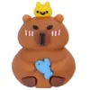 Capybara de dibujos animados de goma blanda de PVC más vendido transfronterizo figura 3D papelería divertida para estudiantes punta y tapa de bolígrafo lápiz