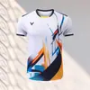 Nuevos Uniformes de Bádminton Victory, Manga Corta, Uniformes Deportivos de Entrenamiento Unisex, Uniformes de Equipo de Competición, Estampados con Texto, Secado Rápido, Personalizables
