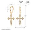 Aretes Europeos y Americanos Nuevos de Plata Esterlina S925 Aretes de Cruz con Diamante Aretes Estilo Barroco Joyería de Moda Versátil