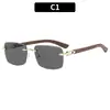 Gafas de Sol Cuadradas Sin Marco de Moda Europea y Americana Retro Sentido de Alta Gama Personalidad Chica Picante Gafas de Sol Hip Hop Tendencia Nuevo Estilo Gafas de Sol
