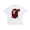 Atacado transfronteiriço verão 2026 nova marca da moda BAPE Camiseta com estampa clássica de macaco, camiseta unissex de manga curta