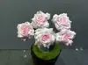 Tallo Individual de Rosa Artificial Borgoña Blanco Rosa Flor Falsa