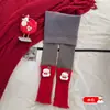 Leggings para Niñas Navidad Año Nuevo Calcetines Rojos Holgados Invierno Felpa Engrosados Elegantes Medias para Niños