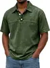 Comercio exterior transfronterizo sitio independiente de Amazon Y2 nueva moda masculina color liso retro manga corta cuello camisero polo para hombre