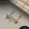 Nuevo Collar de Moda de Lujo Ligero con Estrella de Cuatro Puntas para Mujer, Cadena para Clavícula Dulce y Linda de Acero de Titanio, Collar de Zirconia de Temperamento de Alta Gama
