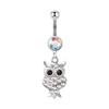 Nuevo piercing para el ombligo de diamante estilo búho transfronterizo, acero inoxidable médico, clavo para el ombligo, joyería para piercing al por mayor