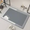Alfombrilla de Baño de Tierra de Diatomeas Absorbente de Agua Silicona Antideslizante Alfombra de Entrada de Baño Estilo Crema Felpudo de Entrada