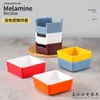 Cuenco de melamina imitación porcelana para condimentos para restaurantes y locales de hot pot, platillo cuadrado para salsas, platillo para vinagre, platillo para mojar, platillo para snacks, vajilla comercial de plástico
