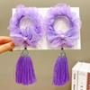 Faixa de cabelo feminina infantil Headdress Hanfu Flor de cabelo para coque Cordão de cabelo Cabeça de bola Elástico de cabelo Acessórios de cabelo para apresentação de menina Headdress