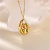 Amazon Collar de Acero de Titanio Estilo Cruz Colgante en Forma de Corazón para Mujer Circonita de Color Joyería Geométrica de Lujo Nicho Cadena para la Clavícula