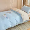 Nuevo modelo 2026 juego de tres piezas de algodón puro para dormitorios universitarios, sábana y funda de edredón 100% algodón, juego de ropa de cama para cama individual