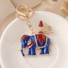 Novo elefante Tailândia venda quente liga diamante incrustado colorido chaveiro esmalte óleo gota saco all-match animal pingente