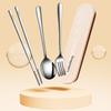 Conjunto de Louça Portátil 316 Aço Inox Panela de Colher Chopsticks Creme Caixa de Armazenamento de Vento Único Chopsticks Spoon