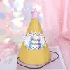Fondant para disfraz navideño suministros sombrero de fiesta de cumpleaños para niños tocado decorativo destello láser estrella dorada pequeña sombrero para pastel