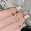 Versa Europeo y Americano Simple Fino Colgante de Cruz Chapado en Oro de 18 Quilates Diamante Rosa Micro Etiqueta Pequeña Cadena para el Cuello Accesorios