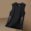 [Seleção] Colete de Seda de Gelo Masculino Respirável Secagem Rápida Esportivo Lazer Colete Largo Camiseta Masculina Gola Redonda Sem Mangas