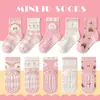 Meias Antiderrapantes para Chão Outono e Inverno, Meias Infantis com Pontos de Borracha, Meias de Algodão para Bebê, Meias Cano Médio de Desenho Animado para Meninos e Meninas, Atacado