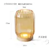 Portavelas de Vidrio Estilo Chino con Cubierta de Vidrio a Prueba de Viento, Decoración del Hogar de Aromaterapia de Lujo Ligero, Base de Vela para Decoración de Sala de Té con Incienso Zen