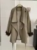 KEKEZOON Estilo Coreano Sentido del Diseño Longitud Media Bloque de Color Cuello Alto Cortavientos Chaqueta Otoño Nueva Llegada Abrigo Mujer 9078