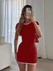 Ayj24L031 Vestido Cruzado Europeo y Americano para Mujer de Primavera y Verano Casual Moda Americana Versátil Ajustado al Cuerpo que Resalta la Figura