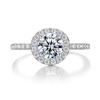 Anillo de Diamantes Moissanita de Moda Nueva Europea y Americana Estilo Lujo Ligero 1CT Plata Esterlina Parejas Propuesta Lujo Anillo de Bodas Venta al por Mayor