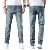 Nuevos Jeans Casuales de Pierna Recta de Alta Gama Azul Grisáceos para Hombre, Pantalones Versátiles de Moda para Primavera y Otoño, Colección Primavera 2026