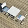 Juego de Mesa y Sillas de Madera para Cafetería, Mesa Plegable de Plástico y Madera para Café, Té de Leche y Cafetería, Silla Plegable de Camping Estilo Americano para Exteriores