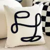 Cojín para Sofá Sala de Estar Estilo Ins Geométrico Simple Tablero de Ajedrez Blanco y Negro Cojín Lujo Ligero Almohada de Doble Cara sin Relleno