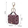 Bolsa Quadrada Pequena Estampa de Leopardo Retrô, Crina Sintética, Porta-Moedas Versátil, Estojo para Fones de Ouvido, Pingente de Chaveiro Decorativo