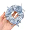 Ligas para el Cabello de Encaje Lindas y Dulces, Ligas Azules de Cuadros Grandes Estilo Coreano, Scrunchies para Niños, Accesorios para el Cabello al por Mayor