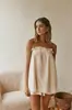 2026 Amazon Transfronterizo Europeo y Americano Algodón y Lino Verano Estilo Resort Francés Top Tubo + Falda Corta Traje Casual para Mujer