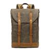 Mochila Mochila Retrô Bolsa de Viagem Outdoor Estudante Mochila Escolar Esportes Lona Encerada Hidrorrepelente Bolsa de Viagem Couro Genuíno