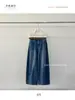 Jeans Patchwork Cintura Alta T-PLATFORM Feminino Estilo Outono 2026 Calça Banana Wide-Leg Azul 68023