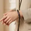 Pulseira de Contas Estilo Antigo de Obsidiana Prateada Olho Duplo Natural, Pulseira de Obsidiana Dourada Olho de Gato, Contas Soltas de Joias de Cristal, Acessórios para Atacado