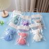 Toalla de Oso con Borde de Terciopelo Coral, Color Sólido, Toalla Facial Absorbente, Regalo de Boda, Regalo para Dama de Honor, Toalla Suave para el Hogar y la Belleza