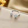 Anillo Ladrillo de Diseño Nicho de Alta Gama Lujo Accesible para Mujer Moda Europea y Americana Creativo Zirconia Chapado en Oro Anillo Abierto Ajustable