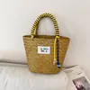 Bolso Cubo Tejido de Nicho Súper Popular para Mujer, Nuevo Modelo 2026, Bolso de Mano Pequeño Exquisito, Bolso de Paja, Bolso Cesta Tote