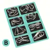 Anillo Chino Serie Nueve Entrelazados Desbloqueo y Desabrochado Juego de Ocho Piezas Venta al por Mayor Hebilla de Inteligencia Juego de 8 Piezas Hebilla Rompecabezas de Metal Abc