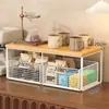Organizador de mesa de escritório, estante de armazenamento de mesa multicamadas para xícaras de chá e máquinas de café, adequado para uso doméstico