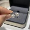 Anillo de perla torcida vintage de plata esterlina S925 con diseño de nicho de lujo ligero y de alta calidad para mujer