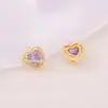 Acessórios de joia semiacabados para atacado material metal cravejado zircônia Pingente de coração colar pulseira brincos pingente diy