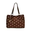 Bolsa de ombro grande capacidade estilo coreano para o dia a dia, bolsa de antebraço, nova bolsa tote de bolinhas outono 2026, bolsa feminina fashion e estilosa