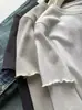 Camiseta de Manga Larga Bordada con Letras y Lazo Retro Suave de Primavera Estilo Coreano Falsa de Dos Piezas Copo de Nieve Algodón Camiseta Básica para Estudiante