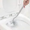 Escova de limpeza de vaso sanitário em forma de S estilo japonês escova de vaso sanitário plástico limpeza de vaso sanitário montada na parede sem pontos cegos escova macia