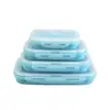 Caixa de Almoço Térmica Portátil Forno de Micro-ondas Silicone de Grau Alimentício Caixa de Almoço Dobrável Embalagem Externa para Uso ao Ar Livre Gaveta para Legumes e Frutas de Geladeira