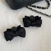 Pinza para el Cabello de Princesa con Lazo Negro Pequeña para Mujer Lado Flequillo Frente Adorno para el Cabello Popular 2025 Nuevo Clip
