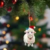 Natal Novo Cabrito Fofo Pingente Cruzada Acrílico Plano Enfeite de Carro Decoração de Feriado para Casa