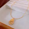 Nuevo Collar de Flor de Candado de Paz Estilo Chino Tendencia Nacional Lujo Ligero Retro Cadena para Suéter Nicho de Gama Alta Versátil Collar Venta al por Mayor