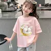 2026 Nuevo Estilo Verano Moda para Niñas Tops de Manga Corta para Niños Mayores, Camisetas de Algodón de Manga Corta para Niños